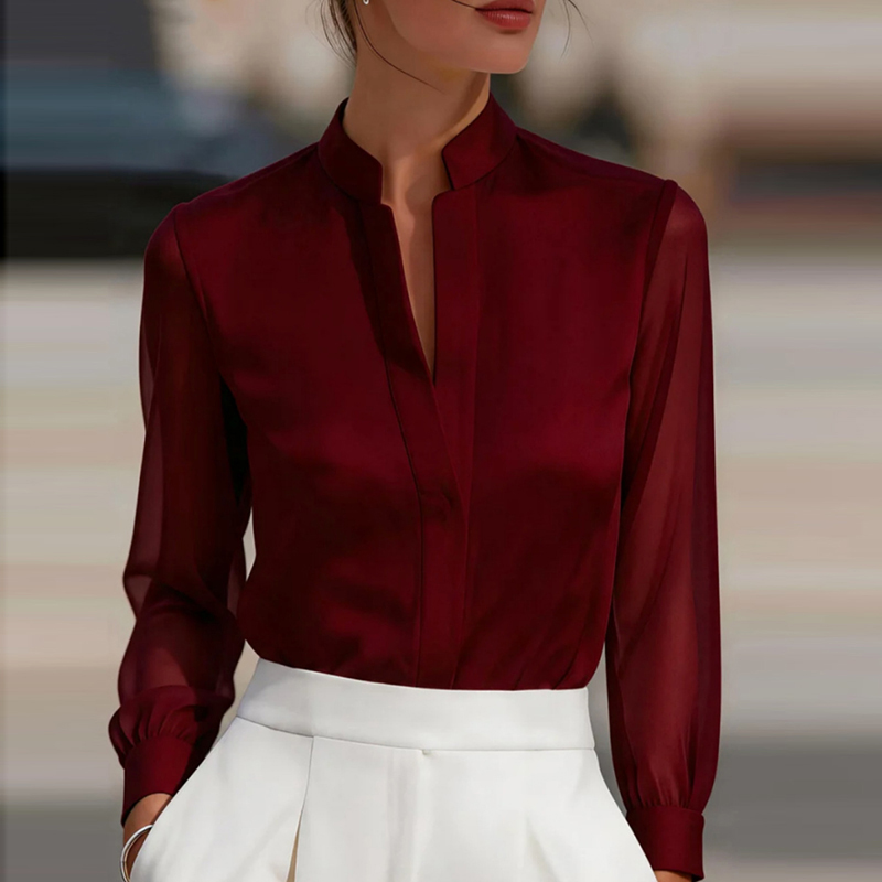New Mesh See Through Fashion S - đánh giá và giá Silk Blouse
