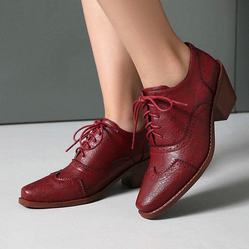 Women Oxford Shoes Point Toe W - đánh giá và giá Pump Heel Block