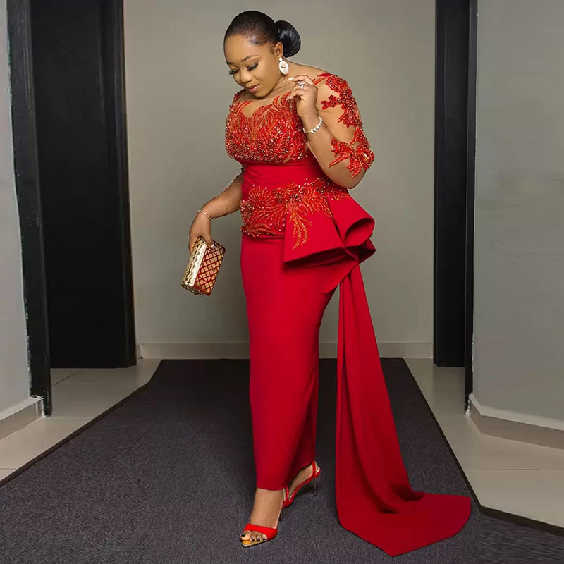 Red Lace Appliques Prom Dress  - đánh giá và giá Women'S Red Formal Wear