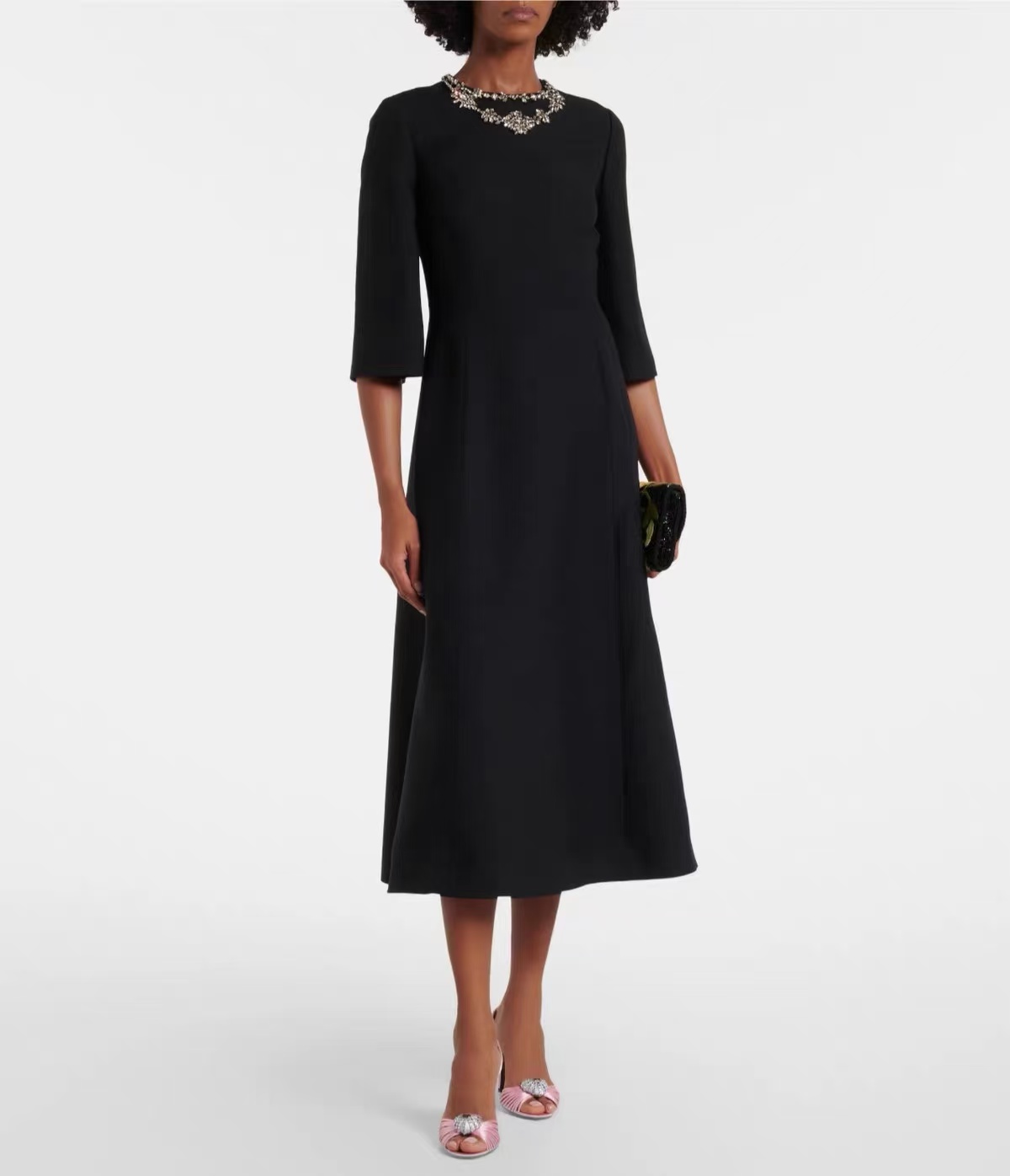 Premium Silk Wool Mint Green W - đánh giá và giá Midi Dress